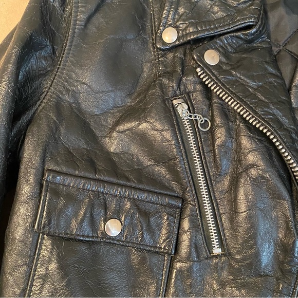 AMF Harley Davidson 70s Black leather cropped biker jacket - Picture 6 of 7